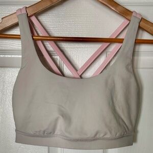 Lululemon Energy Bra - 8 - Gray w/Pink Straps